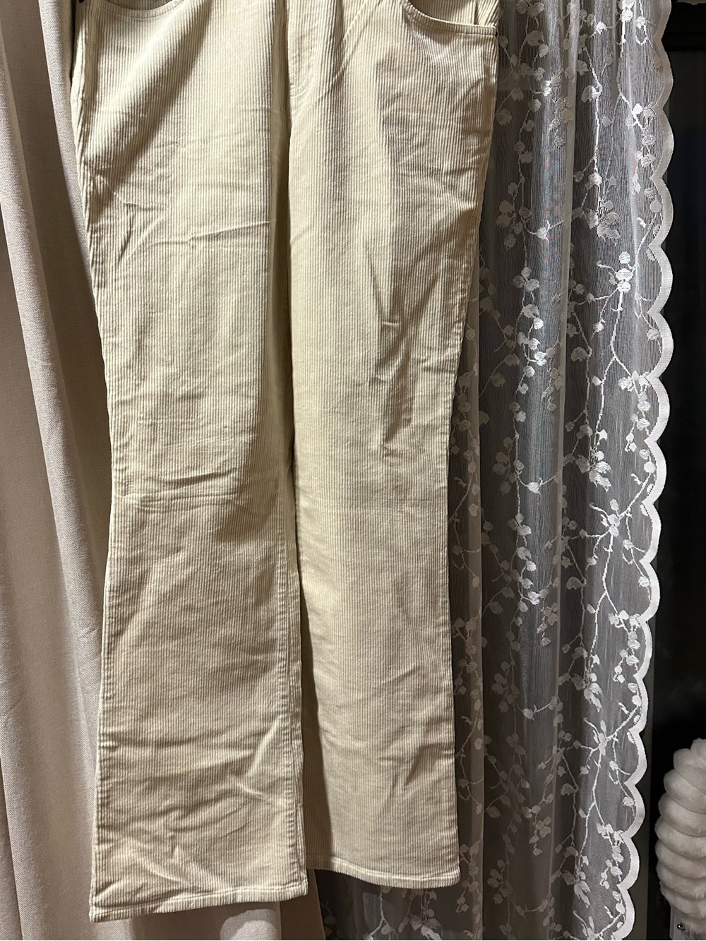 Lauren Ralph Lauren Cream Corduroy Bootcut Jeans